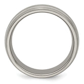 Edward Mirell Titanium with Sterling Silver Inlay Brushed 7mm Band
